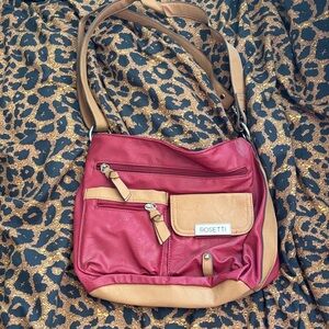 Rosetti Red and Tan Shoulder Bag